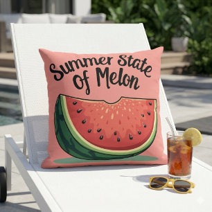 Coussin État d'été de l'art rétro de fruit de melon