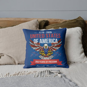 Coussin États-Unis 250e Anniversaire 1776-2026 Patriotiqu