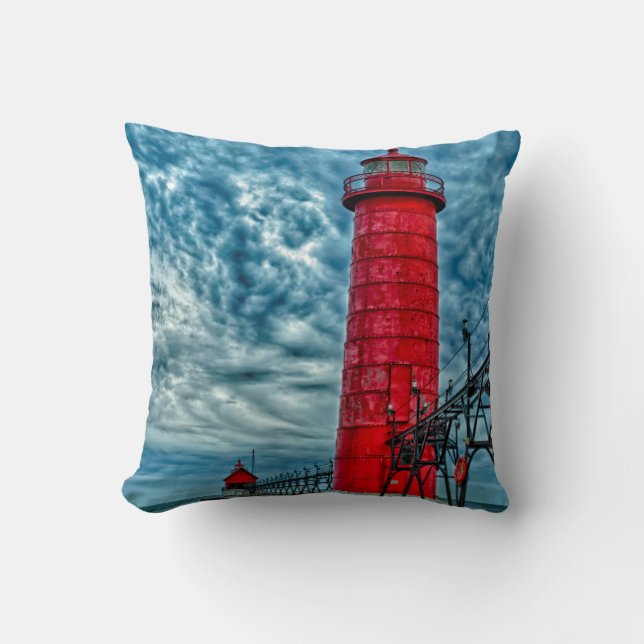 Coussin États-Unis, Grand Haven, Michigan, phare (Recto)