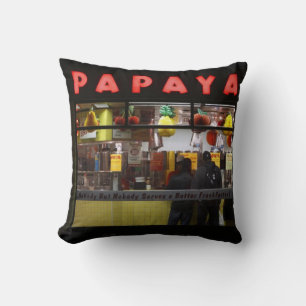 Coussin États-Unis, New York. Grey's Papaya : fenêtre