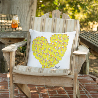 Coussin Été d'amour - Cœurs de soleil et de plage