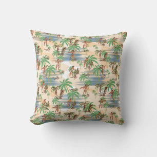 Coussin Été de plage d'Hawaï de cru Aloha