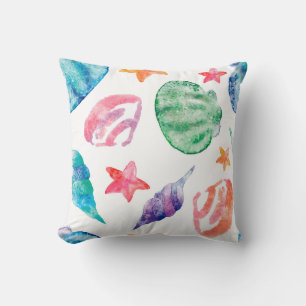 Coussin Eté Sea Shells Ocean Spirit Aquarelle