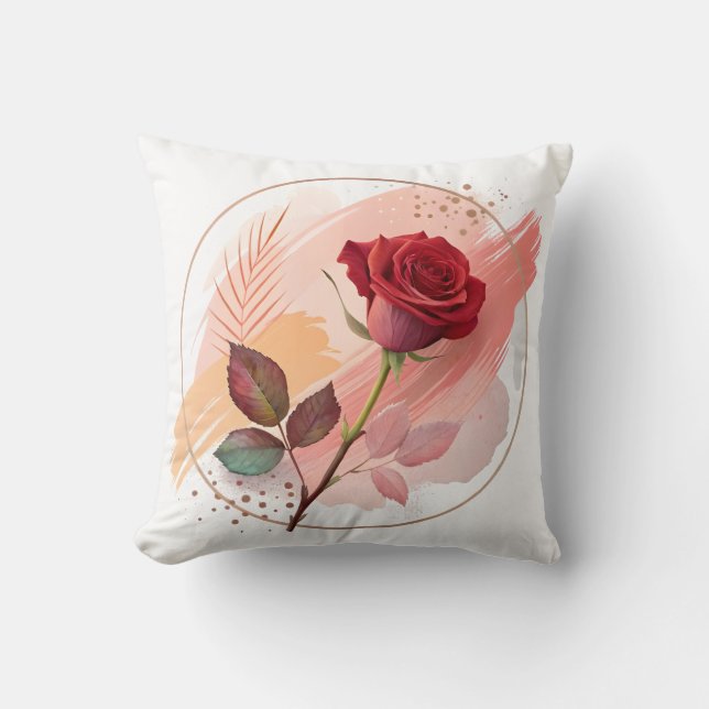 Coussin Eternal Blush: A Modern Rose in Abstract Harmony (Recto)