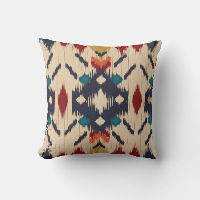 Coussin Ethnic Abstrait : Tribal Geometry Print. (Recto)