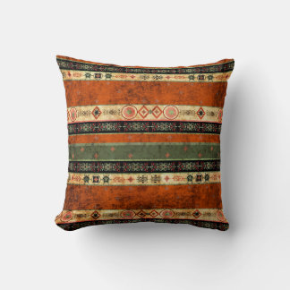 Coussin Ethnic Boho Grunge, Motif coloré.