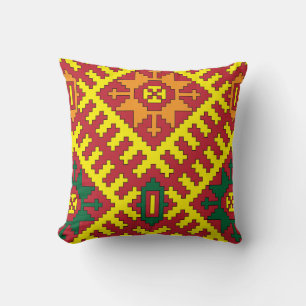Coussin Ethnic Ethnographic folk art motif de Alsunga