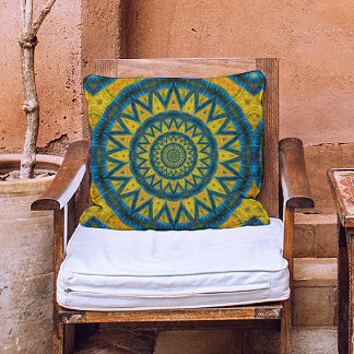 Coussin Ethnique céleste de Bohême et Turquoise