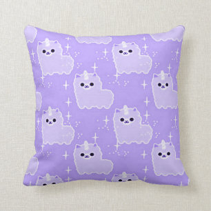 Coussin Étincelles pelucheuses de licorne d'imaginaire