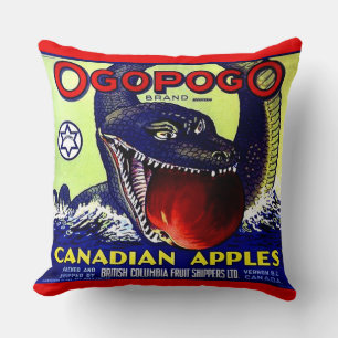 Coussin Étiquette de caisse de fruits de pommes canadienne