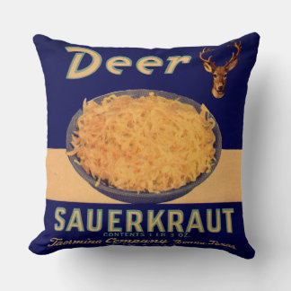 Coussin étiquette de la choucroute des cerfs dans les anné