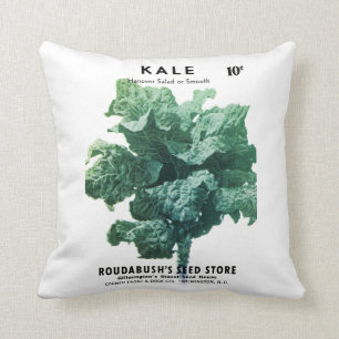Coussin Étiquette de paquet de graine de chou frisé