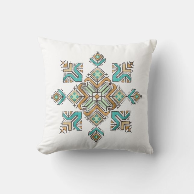 Coussin Étoile de broderie marocaine (Recto)