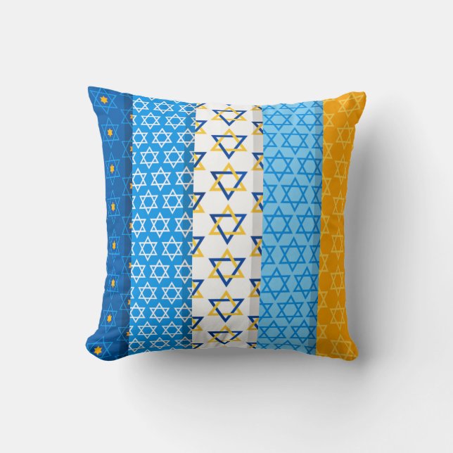 Coussin Étoile de David motif coloré (Recto)