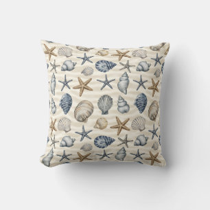 Coussin Étoile de mer côtière éléments de coquillages Conc