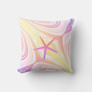 Coussin Étoile de mer multicolore rose abstraite Maman Cut