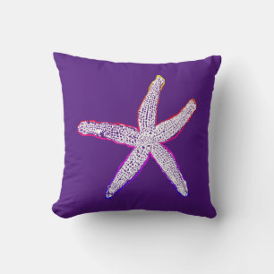 Coussin Étoile de mer Rose Violet Cadeau personnalisé pour