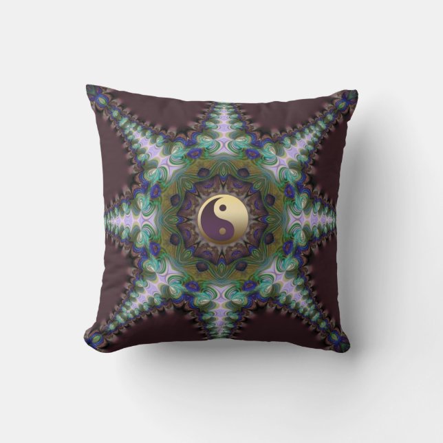 Coussin Etoile de paon géométrique Yin Yang Cushion / Cous (Recto)