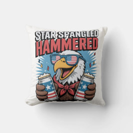 Coussin Étoile martelé martelé aigle patriotique rouge bla