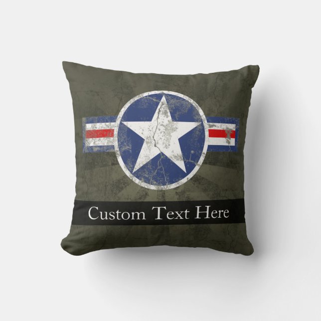 Coussin Étoile Vintage patriotique militaire (Recto)