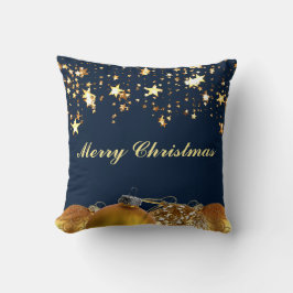 Coussin Étoiles, Baubles, Arbre et Message de Noël