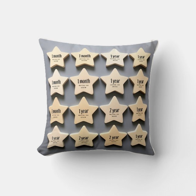 Coussin Étoiles de jalon mensuelles : Vous regarder grandi (Recto)