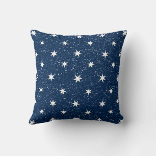 Coussin Étoiles de papier blanc sur décor bleu