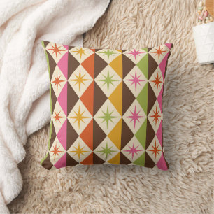 Coussin Étoiles du milieu du siècle sur des diamants color