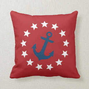 Coussin Étoiles et Ancre coloniales américaines de drape