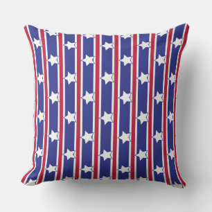 Coussin Étoiles et bandes patriotiques amusantes et élégan