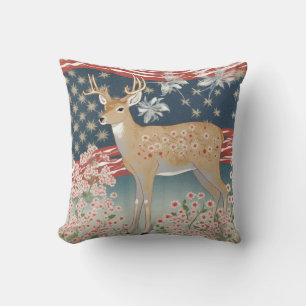 Coussin Étoiles et rayures Cerfs