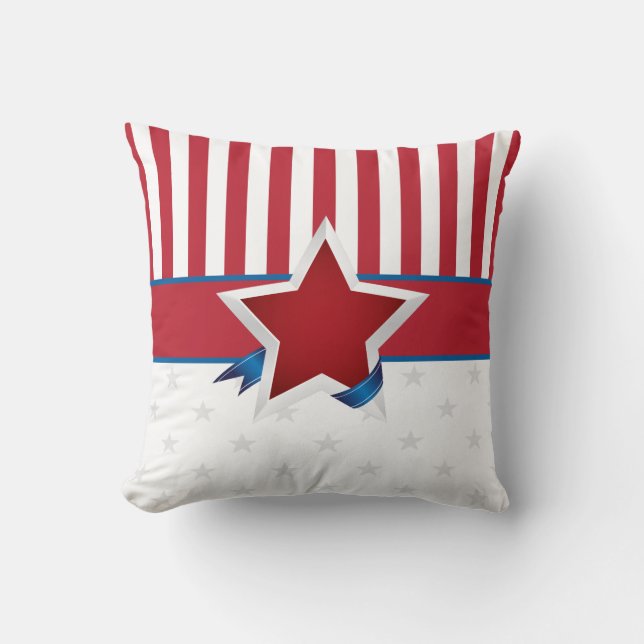 Coussin Étoiles et rayures Motif patriotique (Recto)