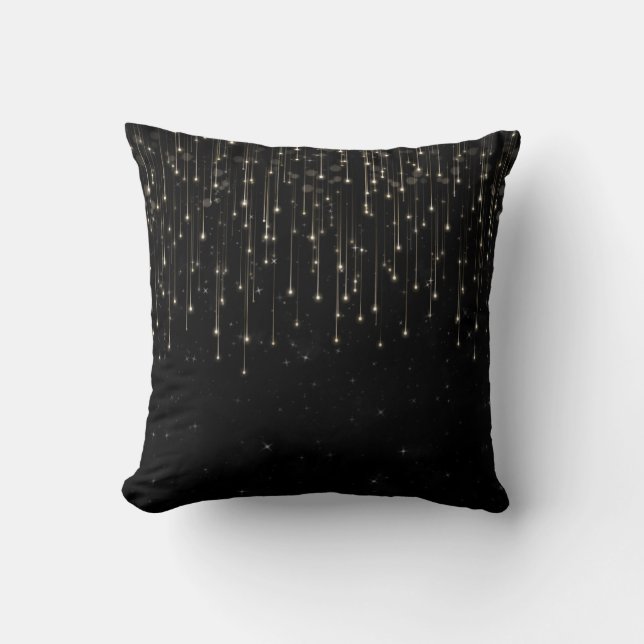 Coussin Étoiles Filantes Étincelantes Fête de Fiançailles  (Recto)