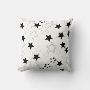 Coussin Étoiles Noir et Blanc de l'oreiller