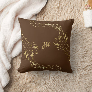 Coussin Étoiles or tendance Monogrammed Jeu d'oreiller