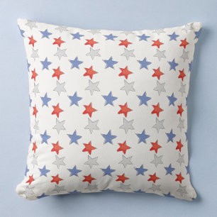 Coussin Étoiles Patriotique Rouge Blanc Bleu