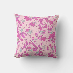 Coussin étoiles rose et argent