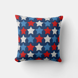 Coussin étoiles rouges blanches et bleues