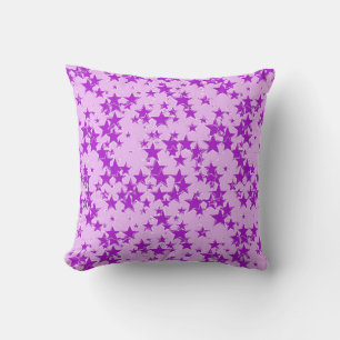 Coussin Étoiles violettes sur un arrière - plan lavande