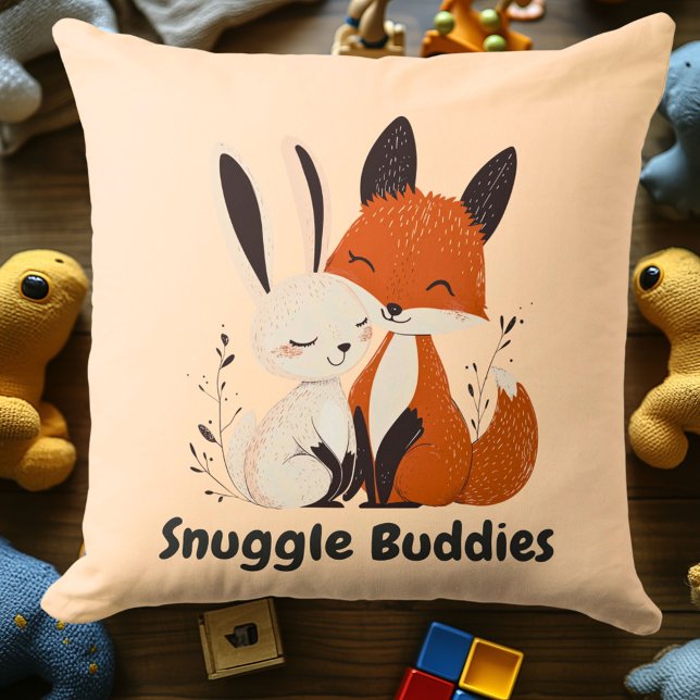Coussin Étouffement Buddies Fox & Bunny | Amis animaux con (Créateur téléchargé)