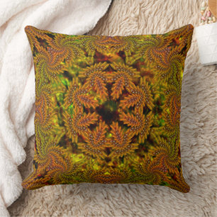 Coussin Étrange kaléidoscope jaunâtre sur l'image abstrait
