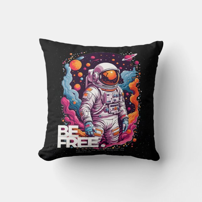 Coussin ÊTRE GRATUIT Conception des astronautes (Recto)