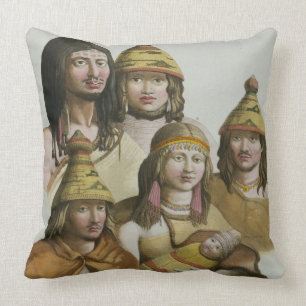 Coussin Études des natifs américains (litho de couleur)