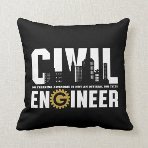 Coussin Étudiant drôle d'ingénieur civil d'ingénieur c