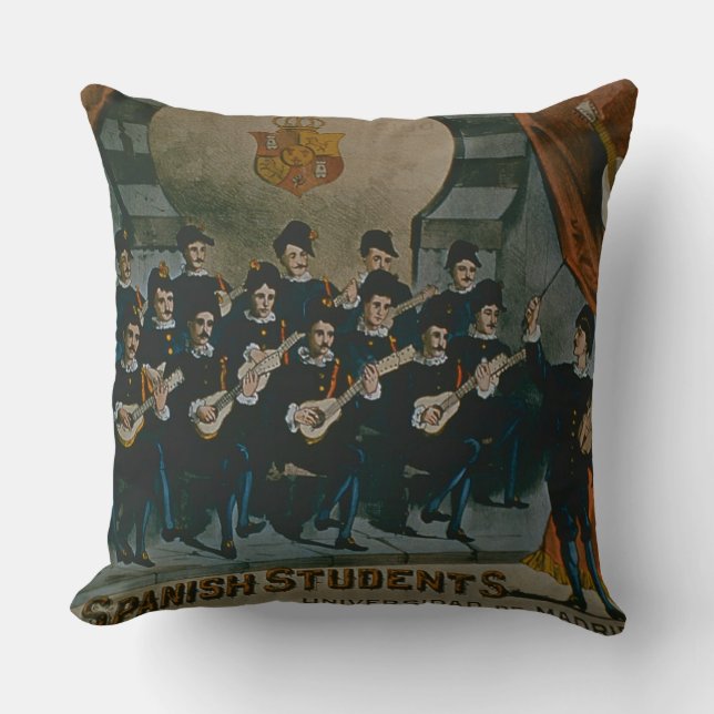 Coussin "Étudiants espagnols, université de Madrid" (Recto)