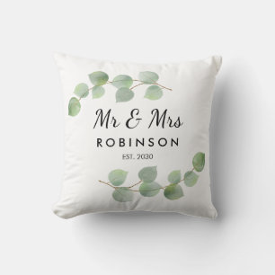 Coussin Eucalyptus Rustic Moderne M. et Mme Mariage Don