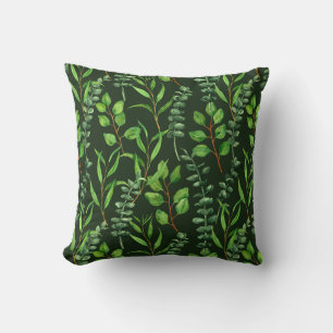 Coussin Eucalyptus vert foncé