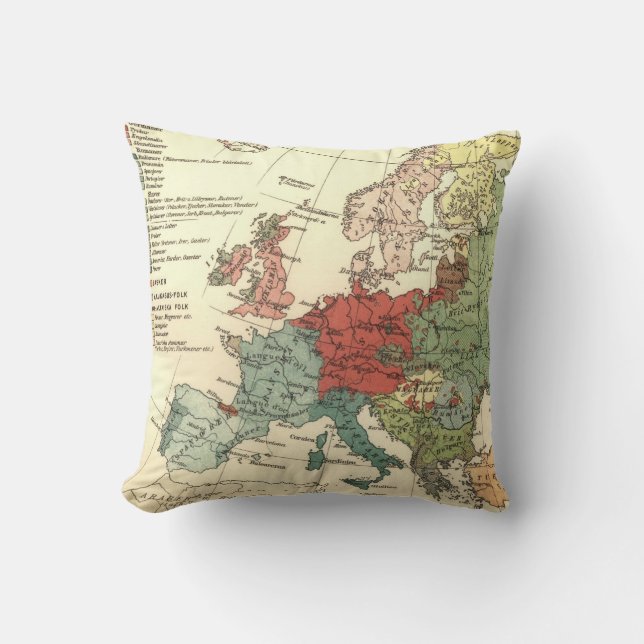 Coussin Europe Carte Pays Antique Mondiale (Recto)