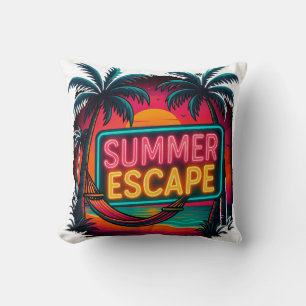 Coussin Évasion estivale sans fin - Aventure Sunset Rétro