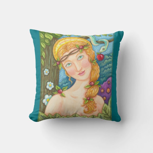 Coussin EVE Et Serpent Jardin D'Eden JETER PILLOW (Recto)